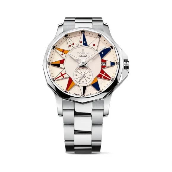 昆仑/Corum Admiral 海军上将系列 不锈钢 双面防眩水晶玻璃表镜 水晶玻璃表底盖 自动机械机芯 42 mm A395-03092-395.101.20-V720-AA12