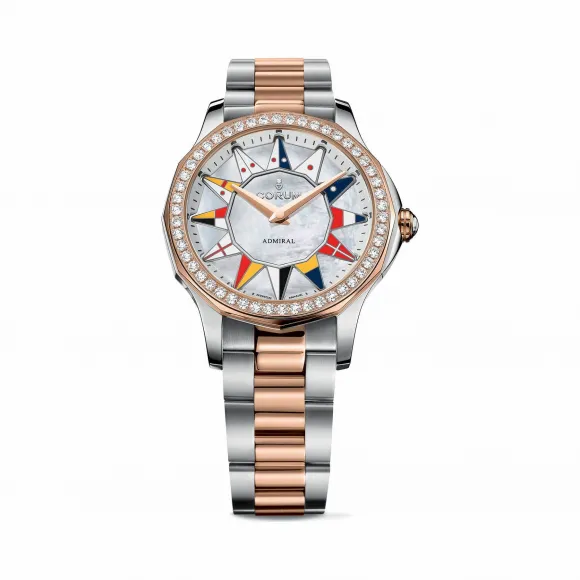 昆仑/Corum 39毫米金桥圆形腕表 系列 18Kt白金，双面防眩水晶玻璃表镜，水晶玻璃表背，镶48颗珍贵宝石，1.15克拉，28颗VVS净度/H色/双翻钻，0.40克拉 手动机械机芯 A400-03280–400.100.29-V200BL12