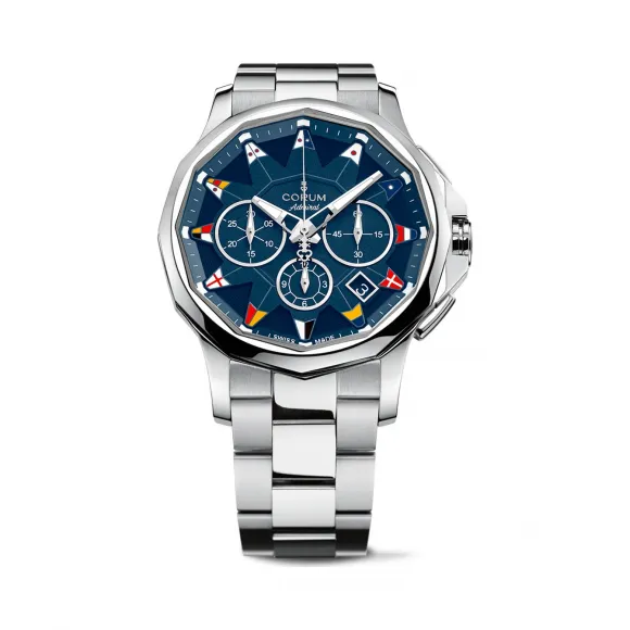 昆仑/Corum Admiral 海军上将系列 不锈钢 双面防眩水晶玻璃表镜 水晶玻璃表底盖 自动机械机芯 42 mm A984-03445-984.101.20-V705-AB12