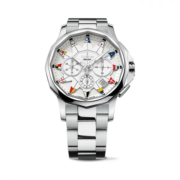 昆仑/Corum Admiral 海军上将系列 不锈钢 双面防眩水晶玻璃表镜 水晶玻璃表底盖 自动机械机芯 42 mm A984-03446-984.101.20-V705-AA12