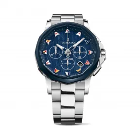 昆仑/Corum Admiral 海军上将系列 不锈钢 不锈钢蓝色橡胶表圈 双面防眩水晶玻璃表镜 水晶玻璃表底盖 自动机械机芯 42 mm A984-04212-984.113.22-V705-WB12