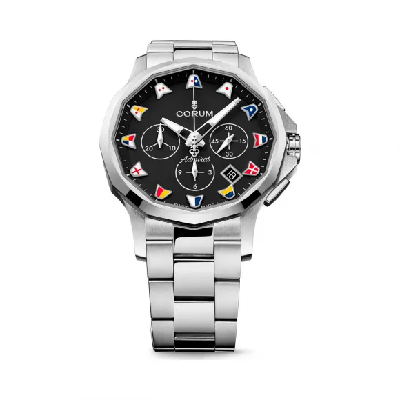 昆仑/Corum Admiral 海军上将系列 不锈钢 双面防眩水晶玻璃表镜 水晶玻璃表底盖 自动机械机芯 42 mm A984-04252-984.111.20-V705-AN52