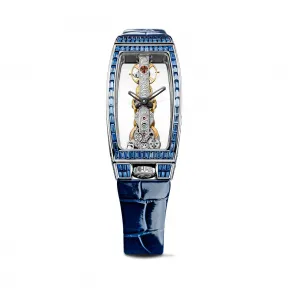 昆仑/Corum Golden Bridge 金桥系列 18kt 白金 84 颗长方形切割蓝宝石 ~ 3.40 克拉 手动机械机芯 21.30 x 43.99 mm B113-01066-113.143.69-0083-0000
