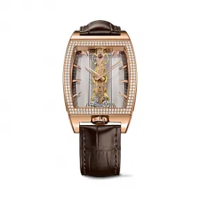 昆仑/Corum Golden Bridge 金桥系列 5N 18kt 玫瑰金 180颗圆钻 1.10 克拉 手动机械机芯 34.00 x 51.00 mm B113-03195-113.167.85-0F02-GL10R