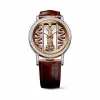 昆仑/Corum 43毫米金桥圆形腕表 系列 18Kt白金，水晶玻璃表壳中层，双面防眩水晶玻璃表镜，水晶玻璃表背，镶68颗长方多色蓝宝石，4.50克拉，15颗长方橄榄石，0.99克拉，8颗长方沙弗莱石，1.04克拉，5颗长方红宝石，0.65克拉 手动机械机芯 B113-03252–113.990.85-0F02GG85R