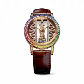昆仑/Corum 43毫米金桥圆形腕表 系列 5N 18Kt玫瑰金，水晶玻璃表壳中层，双面防眩水晶玻璃表镜，水晶玻璃表背 手动机械机芯 B113-03335–113.991.85-0F02GG85R