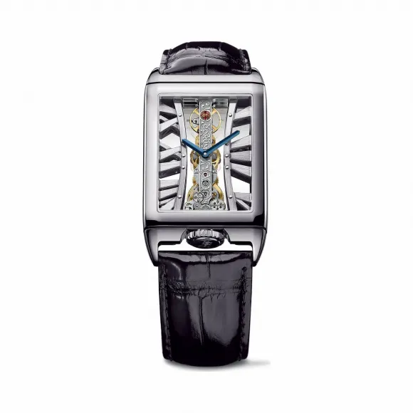 昆仑/Corum 43毫米金桥圆形腕表 系列 5N 18Kt玫瑰金，水晶玻璃表壳中层，双面防眩水晶玻璃表镜，水晶玻璃表背，镶68颗长方多色蓝宝石，4.50克拉，15颗长方橄榄石，0.99克拉，8颗长方沙弗莱石，1.04克拉，5颗长方红宝石，0.65克拉 手动机械机芯 B113-03395