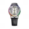 昆仑/Corum Golden Bridge 金桥系列 18kt 白金 蓝宝石水晶夹层 双面防眩水晶玻璃表镜 水晶玻璃表底盖 68 颗长方形切割彩色宝石 （4.50 克拉） 15 颗长方形切割橄榄石 （ 0.99 克拉） 8 颗长方形切割沙弗莱石 （1.04克拉） 5 颗长方形切割红宝石 （ 0.65 克拉） 手动机械机芯 43 mm B113-03513-113.991.69-0F01-GG69G