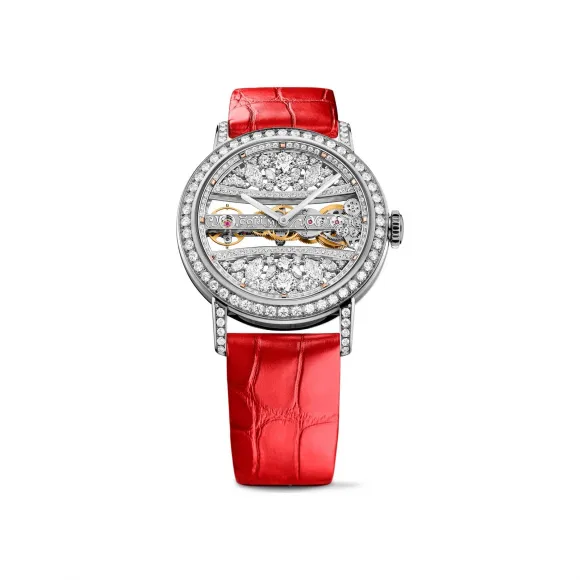 昆仑/Corum 43毫米金桥圆形腕表 系列 5N 18Kt玫瑰金，水晶玻璃表壳中层，双面防眩水晶玻璃表镜，水晶玻璃表背，镶84颗VVS净度/H色/双翻钻，2.14克拉 手动机械机芯 B113-03651