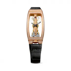 昆仑/Corum Golden Bridge 金桥系列 5N 18kt 玫瑰金 136 颗钻石 手动机械机芯 21.30 x 43.99 mm B113-03842-113.112.85-0001-0000