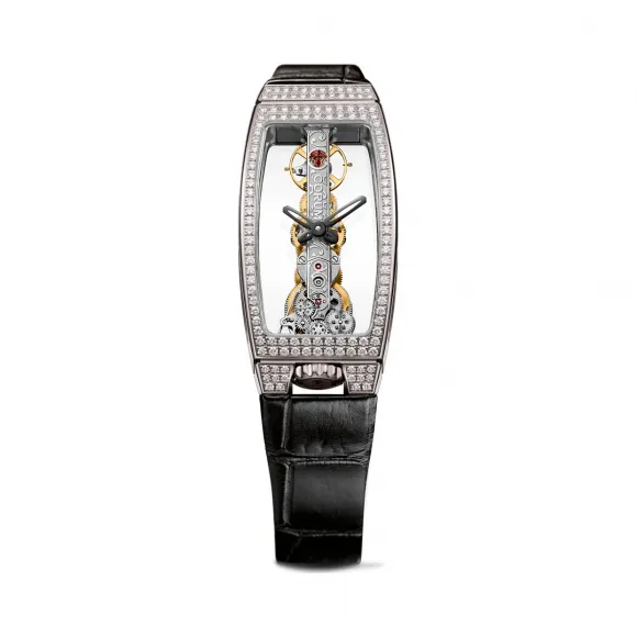 昆仑/Corum Golden Bridge 金桥系列 18kt 白金 136 颗钻石 手动机械机芯 21.30 x 43.99 mm B113-03843-113.112.69-0001-0000