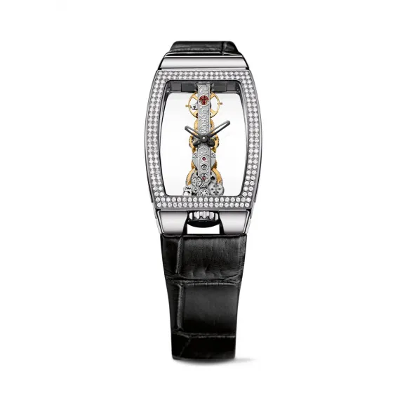 昆仑/Corum Golden Bridge 金桥系列 18kt 白金 168 钻石 0.65 克拉 手动机械机芯 21.30 x 43.99 mm B113-03846-113.222.69-0001-0000