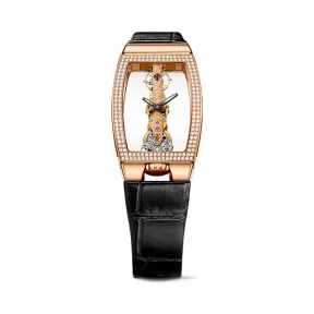 昆仑/Corum Golden Bridge 金桥系列 5N 18kt 玫瑰金 168 颗钻石 0.65 克拉 手动机械机芯 21.30 x 43.99 mm B113-03847-113.222.85-0001-0000