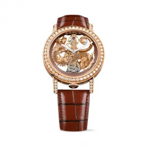 昆仑/Corum Golden Bridge 金桥系列 5N 18kt 玫瑰金 88颗圆钻 ~ 2.16 克拉  手动机械机芯 43 mm B113-03908-113.901.85-0F02-DR85R