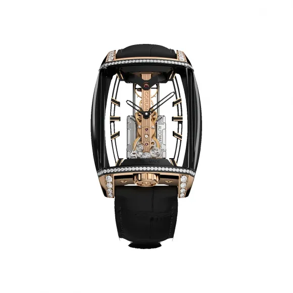昆仑/Corum golden-bridge系列 14 3/4’’’ x 5’’’ 5级钛金属，黑色DLC 涂层 - 5N 18k 玫瑰金 自动机械机芯 男表 B313-04280-313.200.77-0F01-HS15