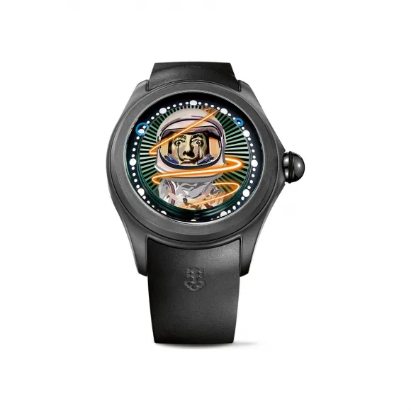 昆仑/Corum Bubble 47 Chronograph 系列 钛金属5级，具有黑色PVD处理，半球形双防反射蓝宝石晶体，蓝宝石底盖 自动机械机芯 L390-03667