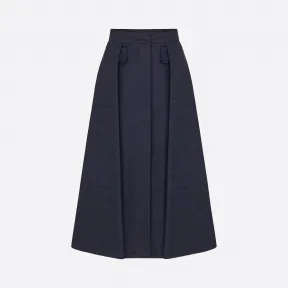迪奥/Dior 蓝色棉质山东绸半身裙 011J15A3062-X5435