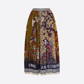 迪奥/Dior La Roue de la Fortune 多色蜡棉半身裙 011J43ACMIX-X9831
