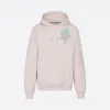 迪奥/Dior DIOR AND ALEX FOXTON 淡粉色棉质玫瑰刺绣连帽衫 013J605D0531-C489