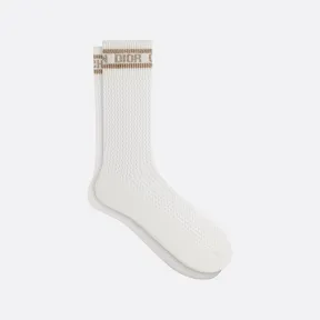迪奥/Dior Dior 运动袜 白色棉质面料和金色金属光泽线 21SOC503A203_CO90_TXS