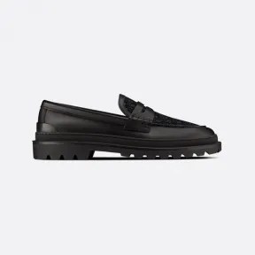 迪奥/Dior Dior Explorer 乐福鞋 黑色光滑牛皮革和 Oblique 印花 3LO103ZCD_H969_T37