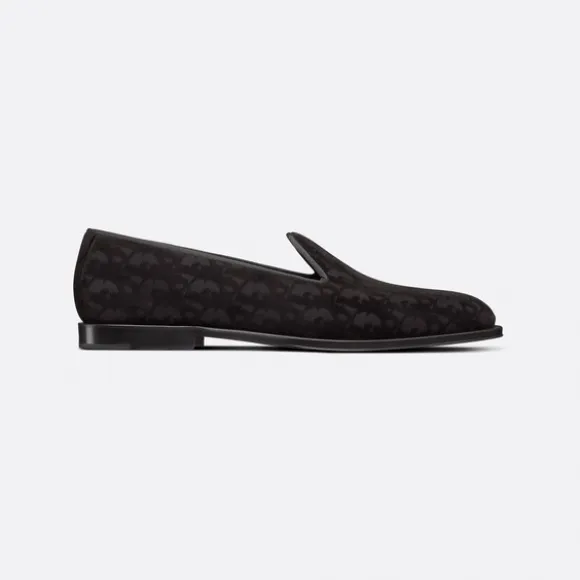 迪奥/Dior Dior Timeless 乐福鞋 黑色天鹅绒 Oblique 印花 3LO121ZKA_H969_T38