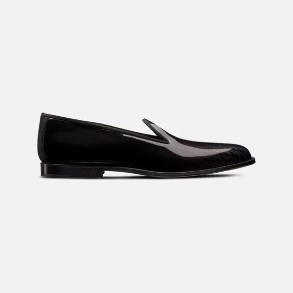 迪奥/Dior Dior Timeless 乐福鞋 灰色和黑色亮面牛皮革渐变效果 Oblique 印花 3LO121ZTK_H900_T38