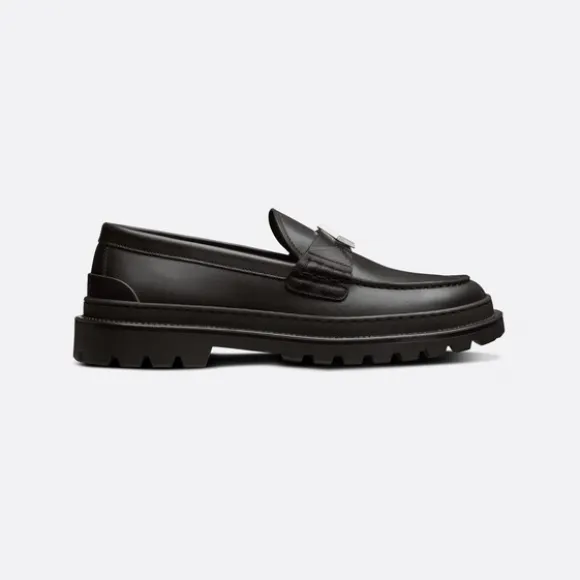 迪奥/Dior Dior Explorer 乐福鞋 黑色光滑牛皮革和帆布 CD Diamond 图案 3LO126ZSC_H900_T38