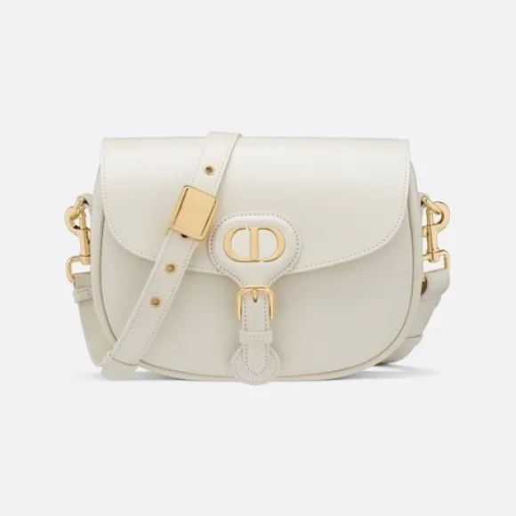 迪奥/Dior 中号 Dior Bobby 手袋 奶白色光面牛皮革 M9319UMOL_M030_TU