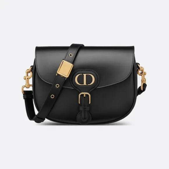 迪奥/Dior 中号 Dior Bobby 手袋 黑色光面牛皮革 M9319UMOL_M900_TU