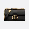 迪奥/Dior 30 Montaigne East-West 链条手袋 黑色牛皮革 M9334UHEL_M900_TU