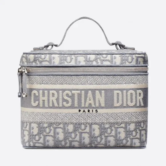 迪奥/Dior 灰色 Dior Oblique 图案刺绣化妆包 S5417VRIW-M932