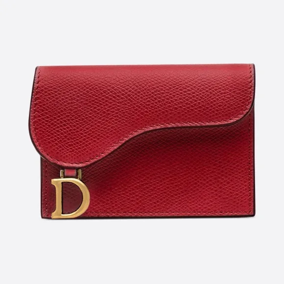 迪奥/Dior 樱桃红小号牛皮革马鞍钱包 S5611CWVG-M52R