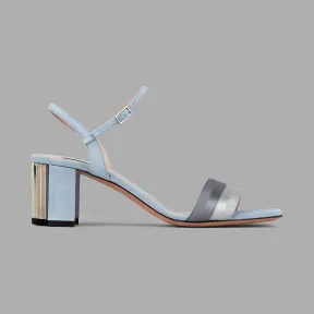 乔治阿玛尼/Giorgio Armani 褶裥缎带和褶裥鞋跟绒面革凉鞋 11624340xt