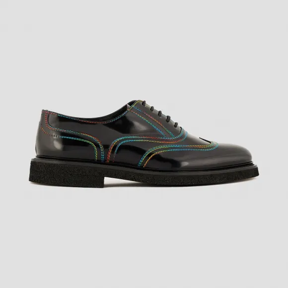 安普里奥·阿玛尼/Emporio Armani 多色拼接磨砂皮革系带德比鞋 11635487pr