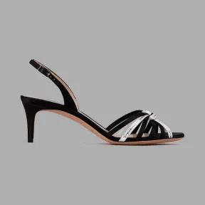 乔治阿玛尼/Giorgio Armani 撞色细带和标识缎面凉鞋 11658776jc