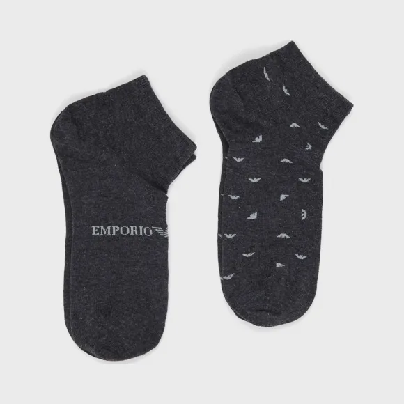 安普里奥·阿玛尼/Emporio Armani 通体鹰标训练袜两双装 46662346jl