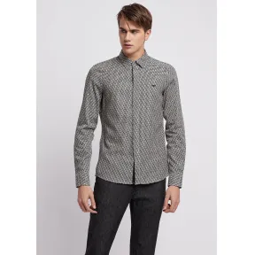 安普里奥·阿玛尼/Emporio Armani 印花缎面棉衬衫 38830172qx