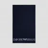 安普里奥·阿玛尼/Emporio Armani 撞色徽标纯棉海滩浴巾 46643494vp
