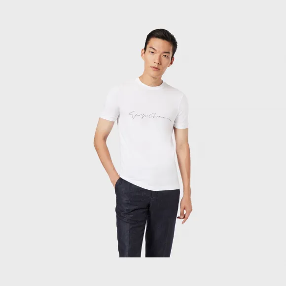 乔治阿玛尼/Giorgio Armani 标志性印花丝光粘胶平纹布 T 恤 12354576ht