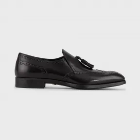 乔治阿玛尼/Giorgio Armani 纳帕皮和孔眼磨毛小牛皮莫卡辛鞋 11753190qj