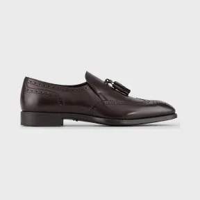 乔治阿玛尼/Giorgio Armani 纳帕皮和孔眼磨毛小牛皮莫卡辛鞋 11753147lv