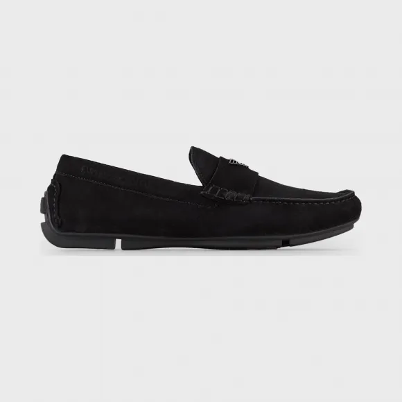 安普里奥·阿玛尼/Emporio Armani 带标识绒面革司机款莫卡辛鞋  11742013kh