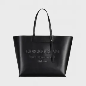 乔治阿玛尼/Giorgio Armani 同系配色压印徽标皮革大号购物包 45444314ie