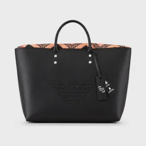 安普里奥·阿玛尼/Emporio Armani 回纹饰大号标识再生皮革购物包 45474040bq