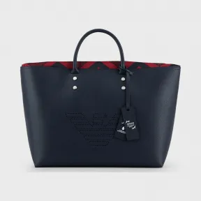 安普里奥·阿玛尼/Emporio Armani 回纹饰大号标识再生皮革购物包 45478715wf