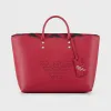 安普里奥·阿玛尼/Emporio Armani 回纹饰大号标识再生皮革购物包 45480234gu