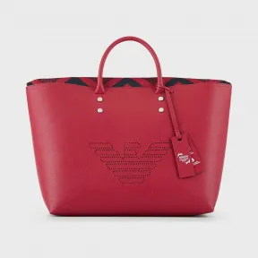 安普里奥·阿玛尼/Emporio Armani 回纹饰大号标识再生皮革购物包 45480234gu