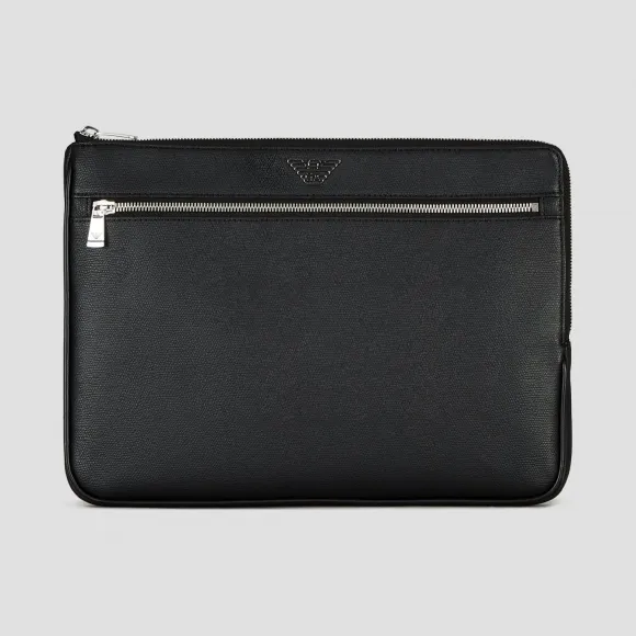 安普里奥·阿玛尼/Emporio Armani 带前袋和徽标的 PVC 文件夹 45452680cw