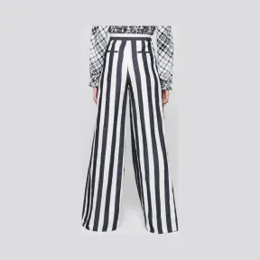 艾斯卡达/Escada 亚麻棉质条纹裤 5029028_A001